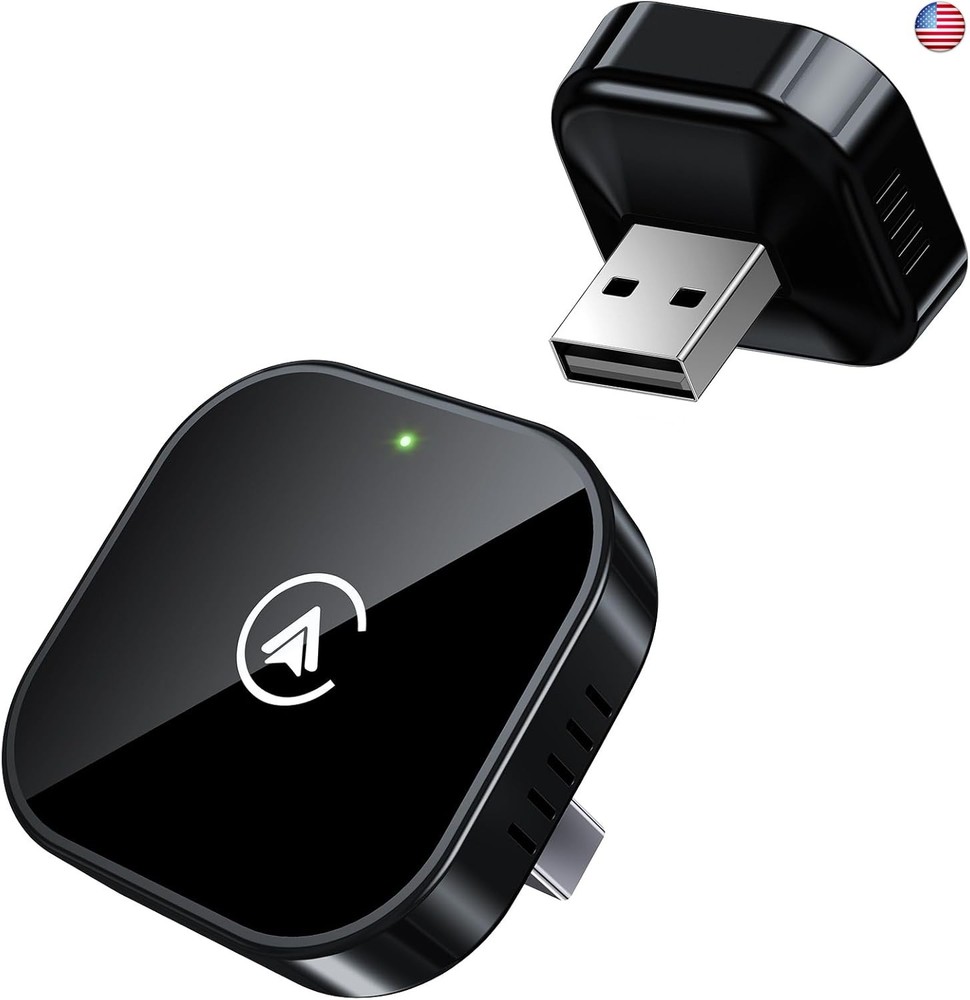 Teeran 2 in 1 Wireless CarPlay and Android Auto Adapter, Easy Setup Plug and