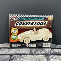 Wood Construction Convertible Car Model Kit New Sealed Package Paintable Surface