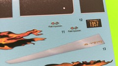 57 1957 Chevy Bel Air 1/25 Waterslide Decal Sheet Panel Trim Gold Emblems Flames