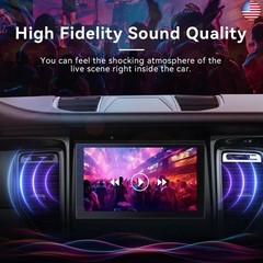 Double Din Car Stereo Radio with 7 inch HD Touchscreen, Wireless Apple Carplay