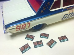 6 PRE-CUT FOR SALE GARAGE DIORAMA SIGNS FOR 1:24 1:25 SCALE MODEL CAR