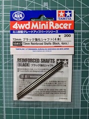 Tamiya MINI 4WD Upgrade Parts 72mm REINFORCED SHAFTS (BLACK, 4PCS.) 15417