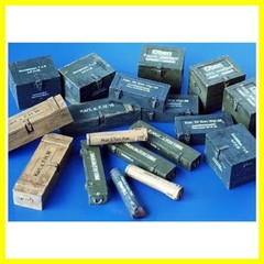 1/35 Scale Die-Cast Resin Model Assembled Kit German Ammunition Containers Sc…