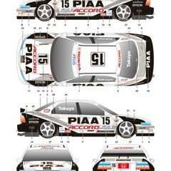 S.K. Decals SK24020 Honda PIAA Accord JTCC #15 1996 Decal Sheet suit Tamiya Kit