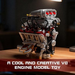 V8 Engine Model Kit DIY STEM Build Your Own Car Engine 2347pcs for Kids Adults