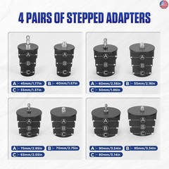 Turbo System Leakage Tester Kit with 4 Pairs of Stepped Adapters 1-3/8″ to