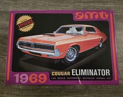 AMT 1969 Cougar Eliminator 1/25 Scale Plastic Model Kit Open Complete