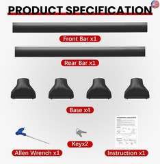 Soruci 300lbs Roof Rack Cross Bars Fit for 2021-2026 Jeep Grand Cherokee L