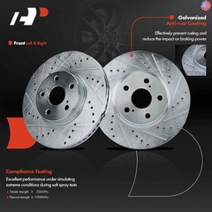 A-Premium 10.83 inch (275mm) Front Drilled and Slotted Disc Brake Rotors