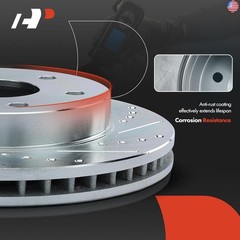 A-Premium 10.83 inch (275mm) Front Drilled and Slotted Disc Brake Rotors