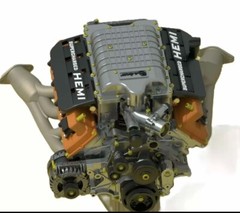 1/25 3D Resin Dodge/Mopar Hemi HellCat EngineW/Transmission Scale Model Kit Part