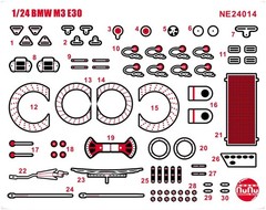 Platz/NuNu 1/24 Racing Series BMW M3 E30 Detail Up Parts Plastic Model Parts NE2
