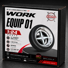 1:24 WORK Equip 01 14″ Wheels & Tires for JDM Nissan Toyota Honda Mazda BMW
