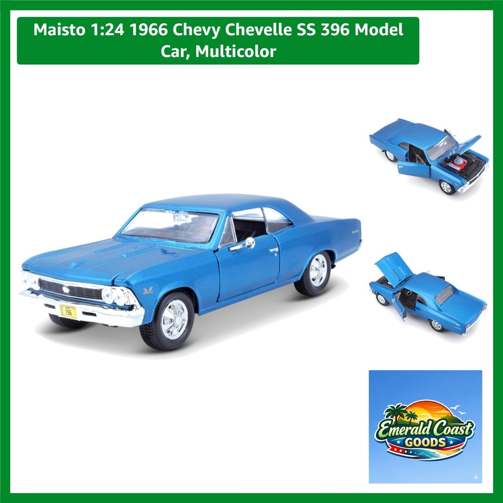 1966 Chevy Chevelle SS 396 Model Car – Detailed Die-Cast Scale Replica for Kids