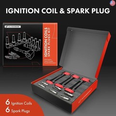 A-Premium Ignition Coil (Red) with 3-Pins and Iridium Spark Plugs Compatible