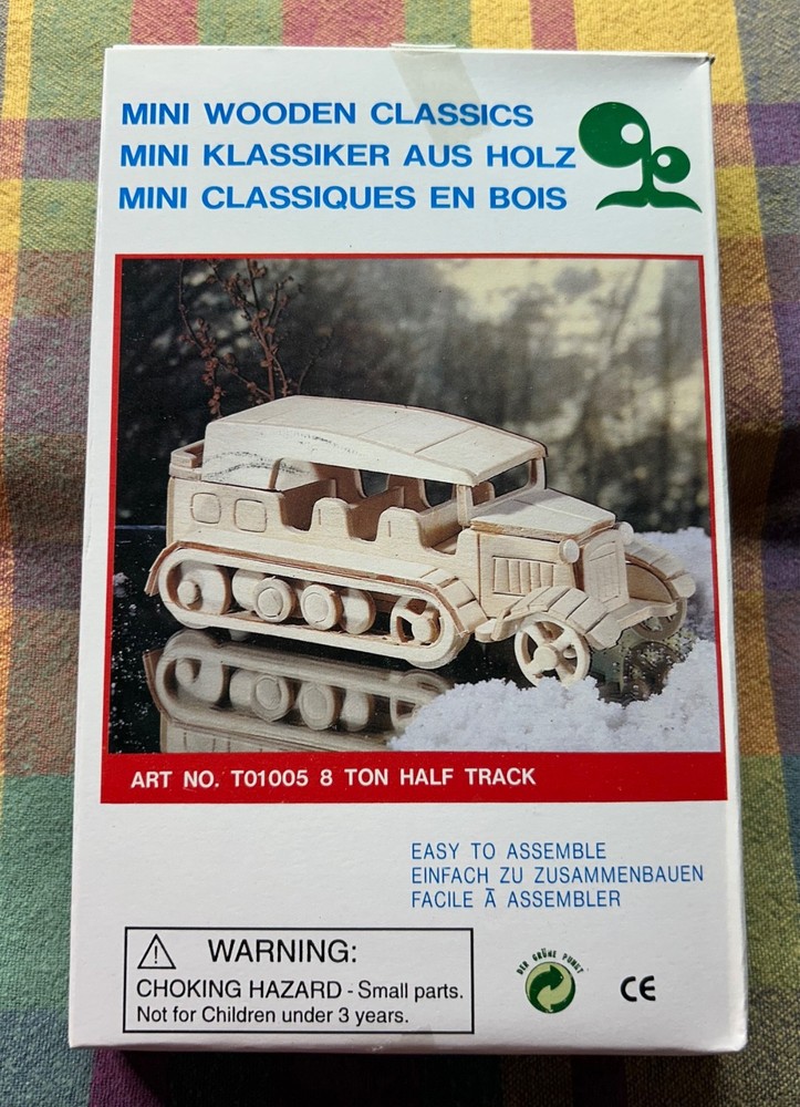 Vintage Mini Wooden Classic Model Car # T01005 8 Ton Half Track