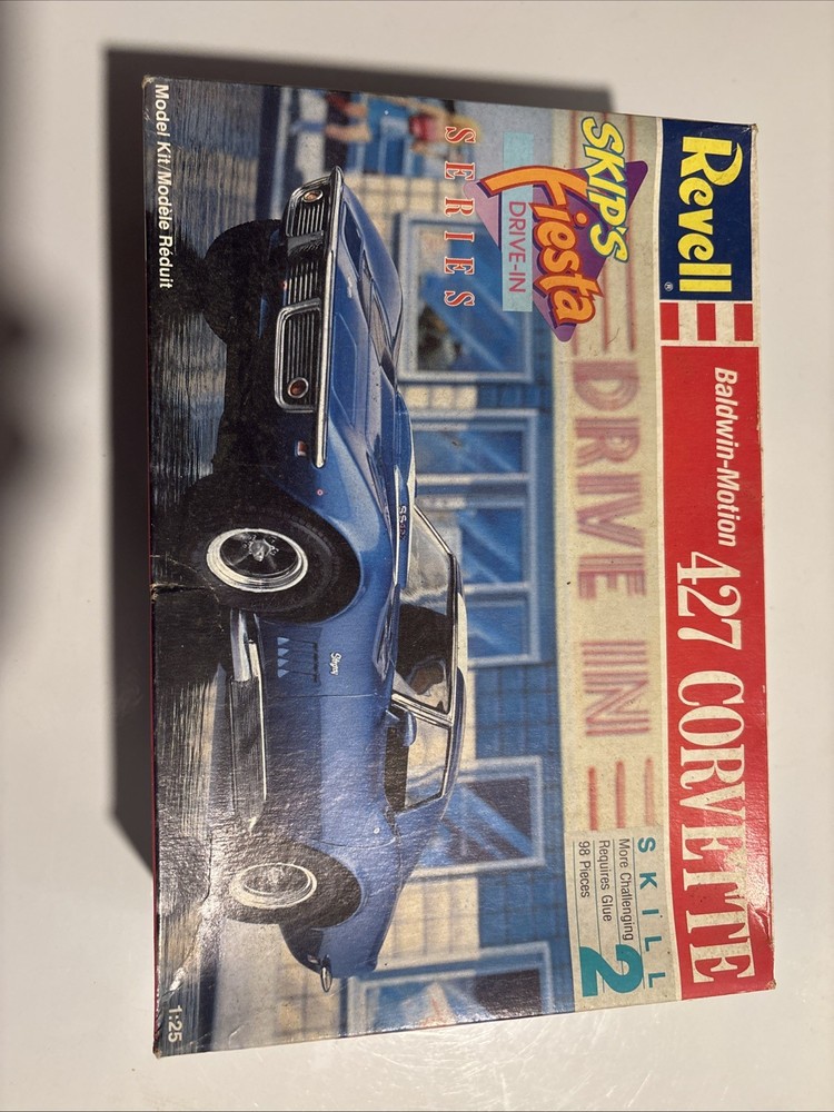 VINTAGE REVELL BALDWIN MOTION 427 CORVETTE SKIPS FIESTA DRIVE-IN #7427 NEW