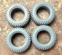 1/24 Scale: 18-Inch “8-Lug Off-road Steelies” Wheels W/ Mud Tires; Resin 1/25