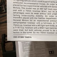 For Parts Only: Tamiya 1/35 Scale M8 Howitzer Motor Carriage – Open Box