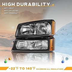 Headlights Oe Replacement Clear Lens I Black Housing I Amber Reflector