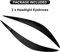 Glossy Black Eyelid for Q50, Headlight Eyelids Headlight Eyebrows Trim Fr