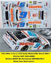 POWERSLIDE # 9 HOOTERS SPIRITS 2019 CAMARO C. ELLIOTT BRISTOL DECAL 1/24