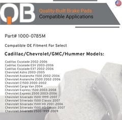 QB by QUALITY-BUILT Semi-Metallic Front Brake Pads 1000-0785M Compatible with