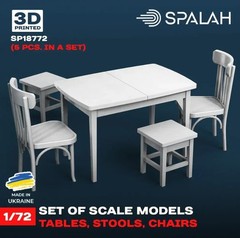 Spalah 18772 1/72 Set of scale models “Table with stools and chairs”, (5 pcs.)