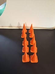 Set Of 10 1:24 Scale Orange Traffic Cones- Construction Cones *Car Not Included*