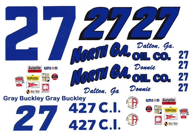 #27 Donnie Allison North Ga. Oil Chevy 1/24th – 1/25th Scale Waterslide Decals