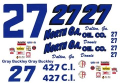 #27 Donnie Allison North Ga. Oil Chevy 1/24th – 1/25th Scale Waterslide Decals