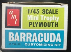 Vintage AMT 1/43 Scale Mini Trophy Plymouth Barracuda Model Kit w/Instructions