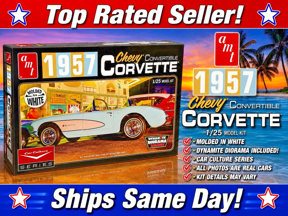 AMT 1957 Chevy Corvette Convertible Model 1:25 Culture Series SEALED BOX 1015/12