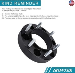 IRONTEK 1.25″ 6×139.7mm Wheel Spacers (M12x1.5, 106mm Hub Bore) 6×5.5” Forged