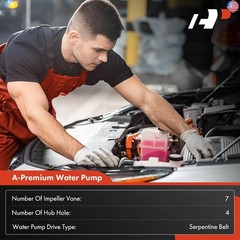 A-Premium Engine Water Pump W/Seal [SOHC V8 6.2L] Compatible with Ford – E,F