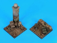 1/35 Scale DieCast Resin Model Assembled Kit Battlefield Scene Bases (50x50mm…