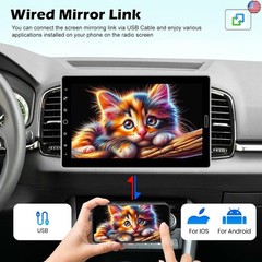 10.1 inch Single Din Touchscreen Radio 10 inch Car Stereo with Wireless Carplay