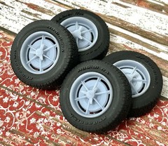 1/24 Scale: 15-inch “1963 Corvette 6-Spoke” Resin model car wheels/tires