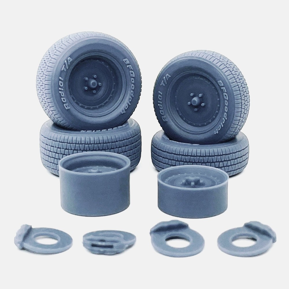 1/24 Resin 15 inch Center Line Auto Drag Wheels, BFGoodrich Radial T/A Tires