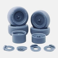 1/24 Resin 15 inch Center Line Auto Drag Wheels, BFGoodrich Radial T/A Tires