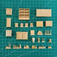1/35 Scale Die-Cast Resin Model Assembled Kit 1930/1940’s Office Furniture Di…