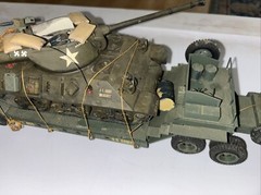 Peerless Max 1/35 M-26 Dragon Wagon w/M15-A1 & Motorized Sherman Tank PRO BUILT!