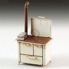 Royal Model 1/35 Vintage Kitchen Antique Wood Stove w/Stovepipe & Metal Box 802