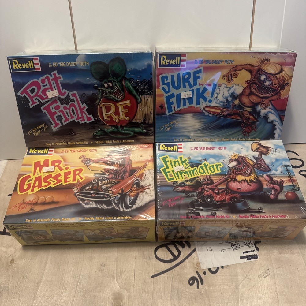 Revell, Rat Fink, Surf Fink, Fink Eliminator, Mr. Gasser, Factory Sealed