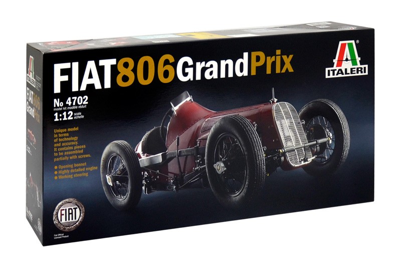 Italeri 4702 1/12 Scale Model Car Kit Fiat 806 Grand Prix Formula 1927