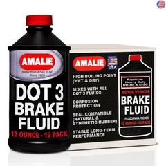 AMALIE DOT 3 Brake Fluid 12oz (160-65031-92), Heavy Duty Drum & Disc Brake