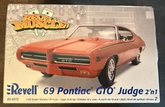 Revell ’69 Pontiac GTO Judge 2’n1 1:24 Plastic Model Kit #85-2072 Unopened