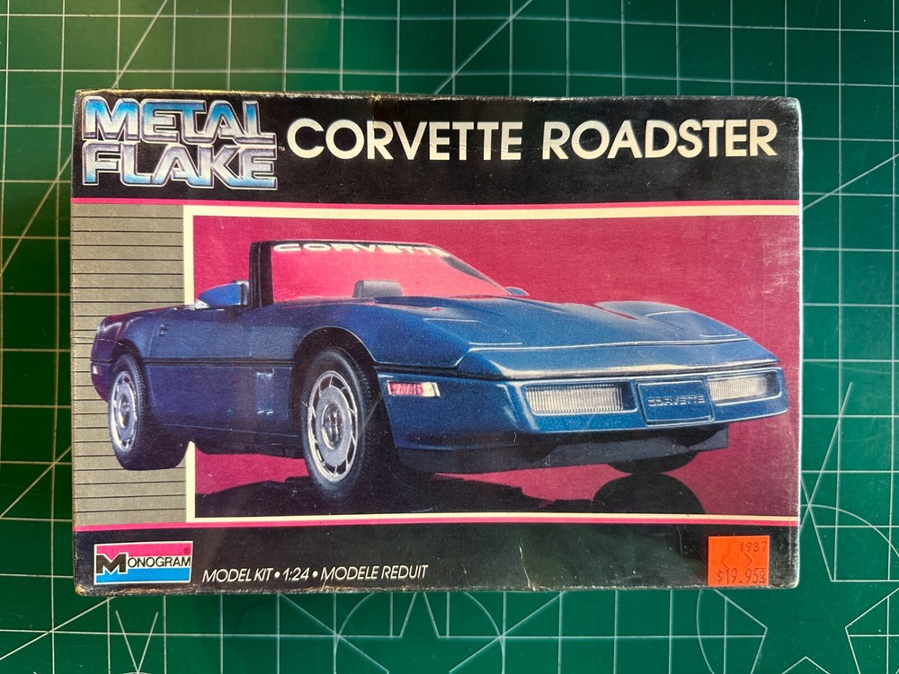 Monogram Metal Flake Corvette Roadster Model Kit # 2742 Factory Sealed Box