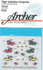 Archer German Tiger Battalion Insignia 503, 505, 509 Transfer Decals AR35135