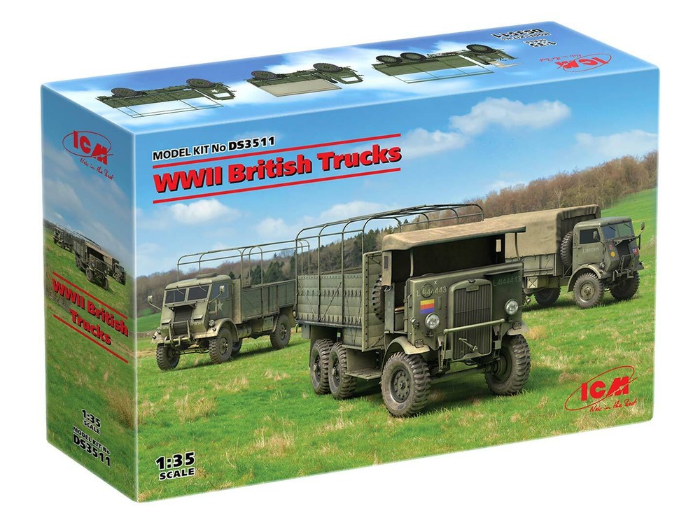 ICM DS3511 WWII British Trucks – W.O.T. 6, W.O.T. 8, Leyland Retriever 1/35